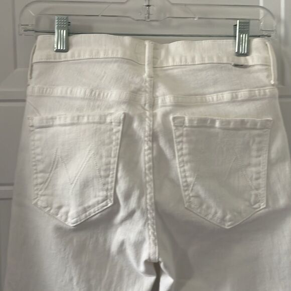 MOTHER The Insider Crop Step Fray White Jeans - Picture 5 of 8